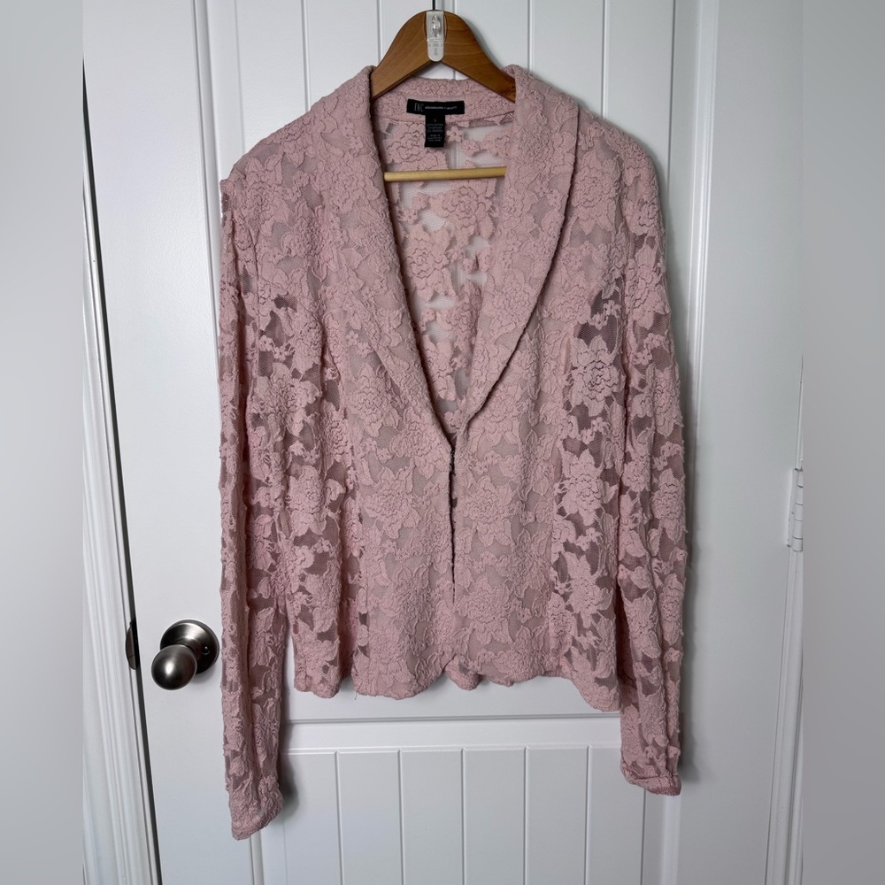 Blush pink lace blazer- INC